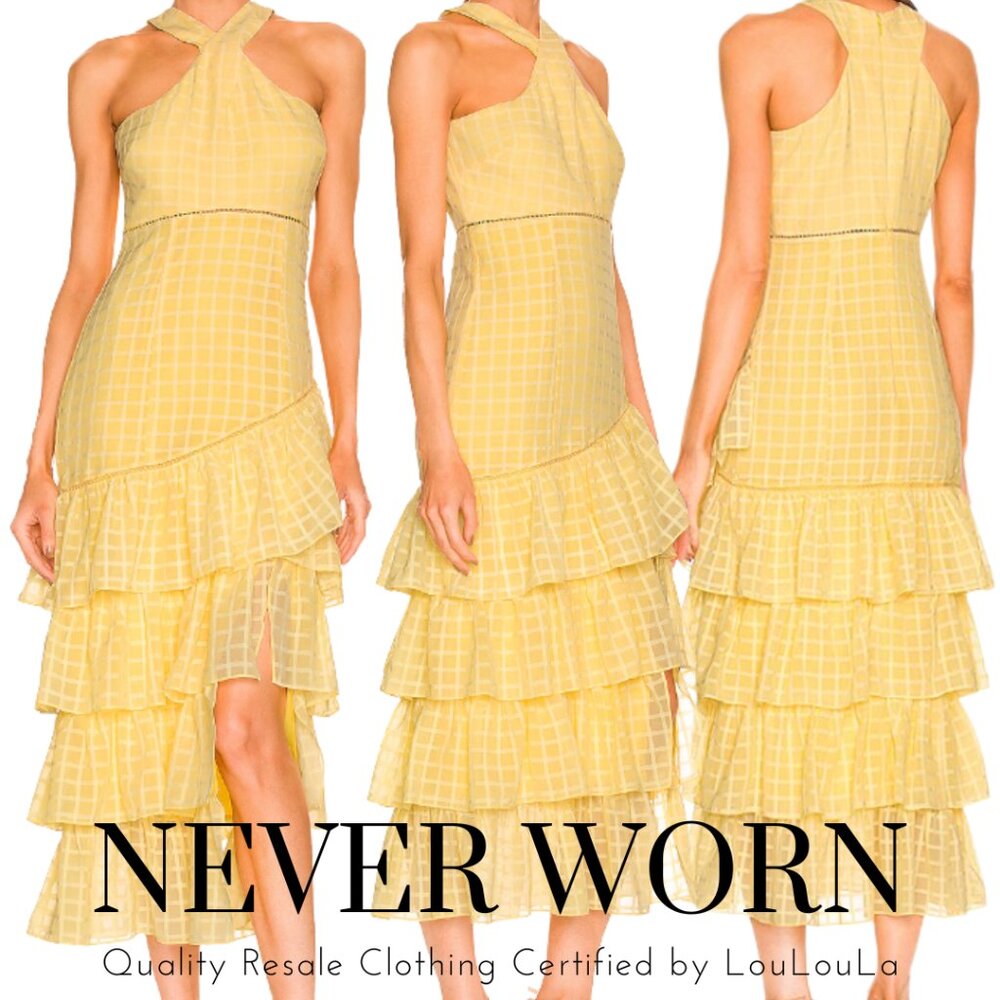 Likely Brand, Soft Yellow Check, Reni Dress | Never Worn | Size 14